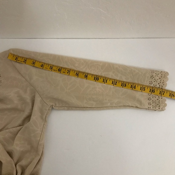 Chances R Women's Sweater Cream White Textured 3/4 Sleeve Size Small - Picture 7 of 8